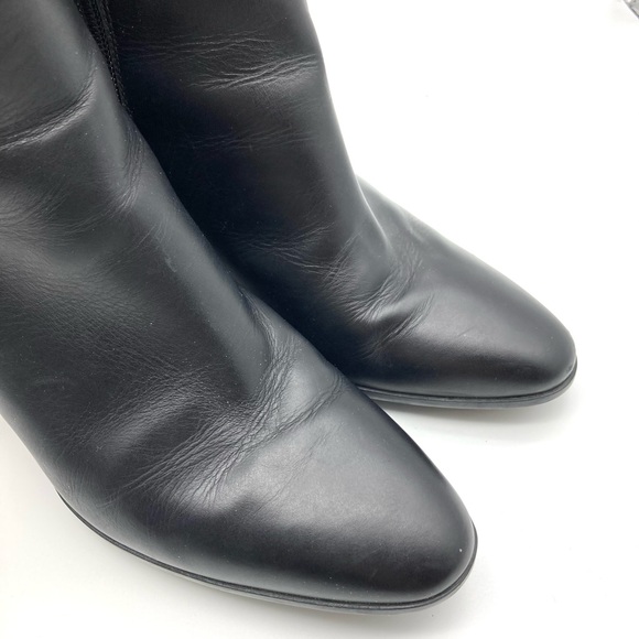 Aquatalia Black Leather Long Tall Heeled Boots - Picture 12 of 16